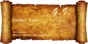 Gedai Ida névjegykártya